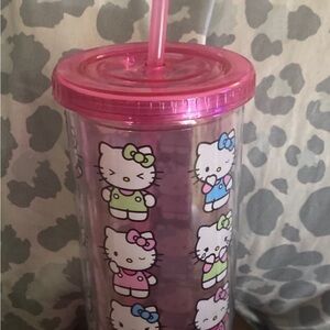 Hello Kitty Pink Tumbler with Straw